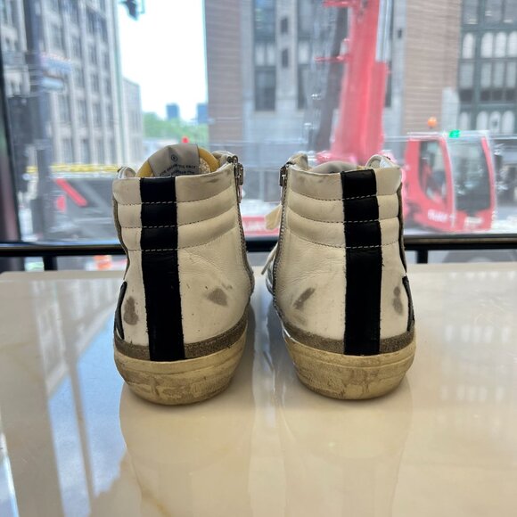 Golden Goose White Slide High-top Sneakers White/Yellow/Black - Picture 3 of 11